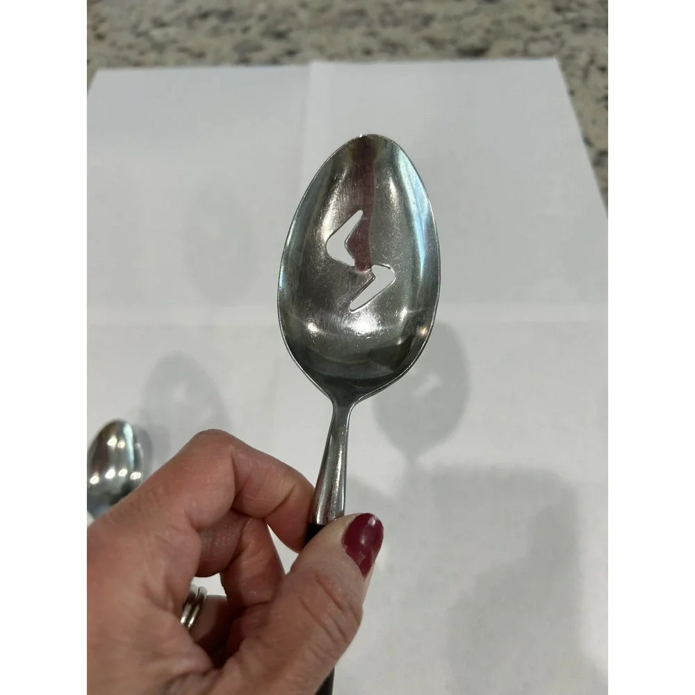 2 PCS Supreme Cutlery Stainless Japan Spoon Wood Wooden Serving Spoon, Teaspoon